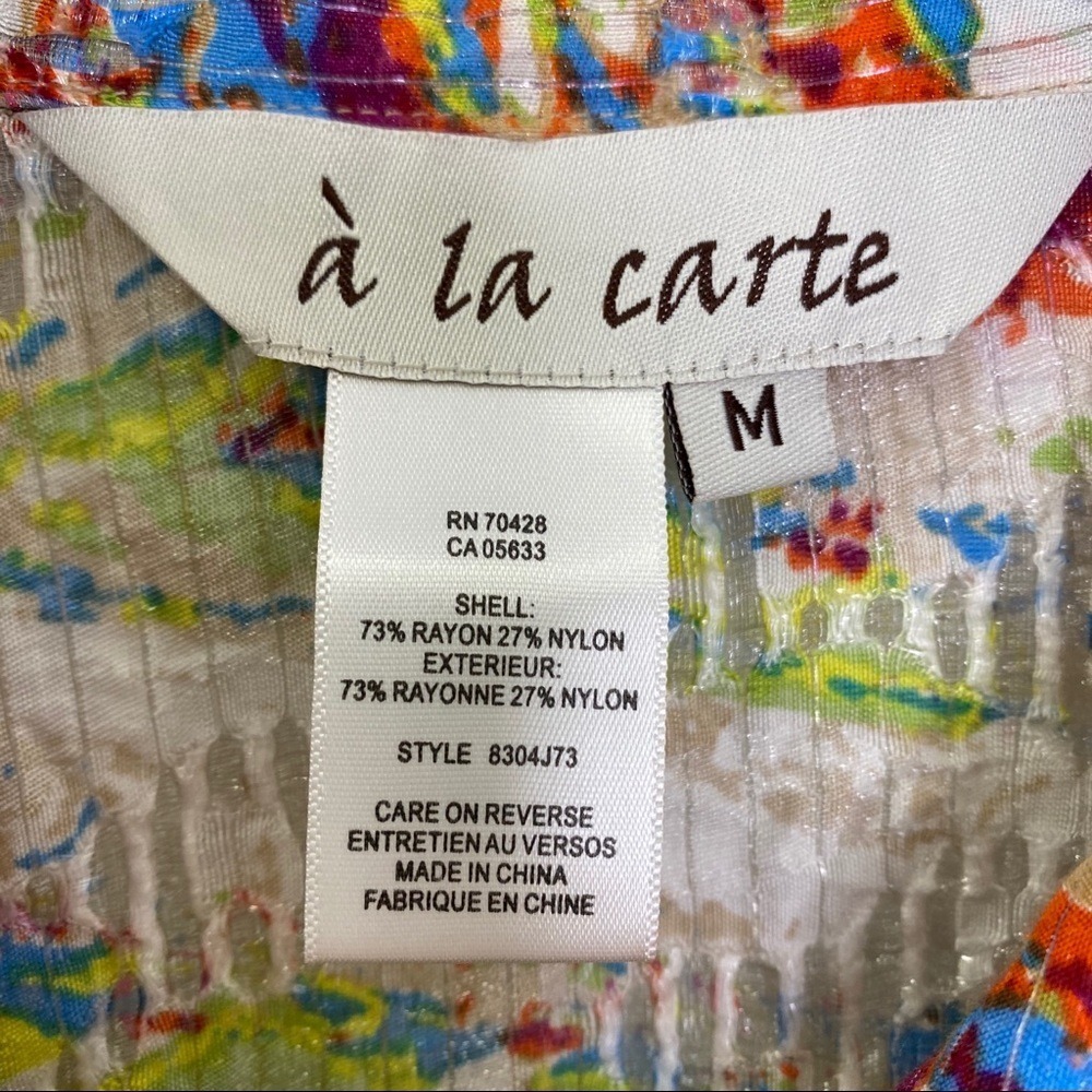 A la carte Womens Multicolor Abstract Art to Wear Button Up Jacket Size M - Picture 7 of 14